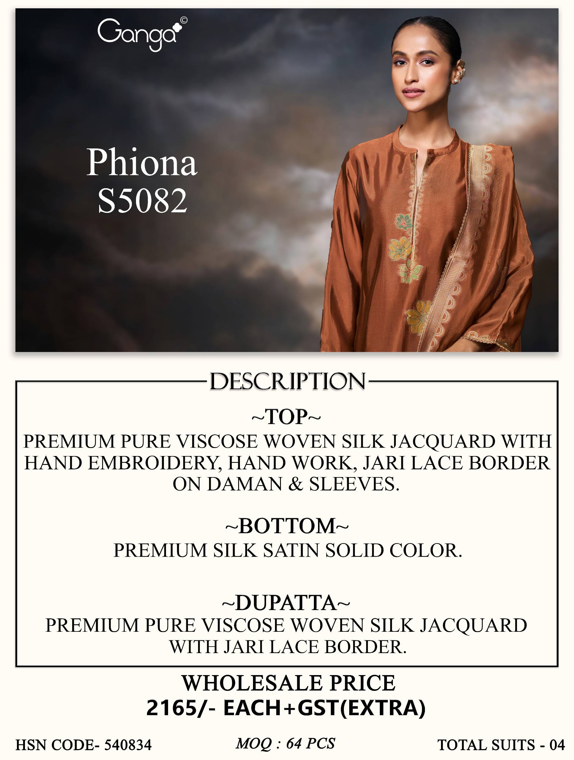 PHIONA 5082 SERIES BY GANGA FASHION Beautiful Colourful PURE VISCOSE Dresses At Wholesale Price